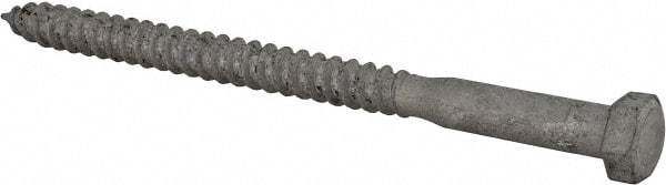 Value Collection - 3/8" Screw, 5-1/2" Length Under Head, Steel, Hex Head Lag Screw - Hot Dipped Galvanized, Grade 2 - Apex Tool & Supply