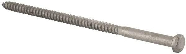 Value Collection - 3/8" Screw, 8" Length Under Head, Steel, Hex Head Lag Screw - Hot Dipped Galvanized, Grade 2 - Apex Tool & Supply