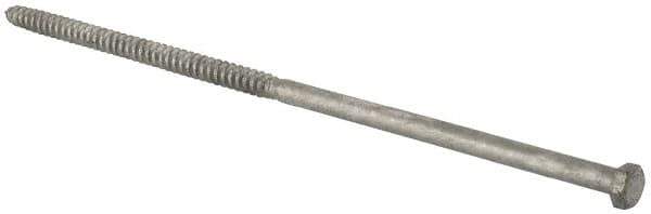 Value Collection - 3/8" Screw, 12" Length Under Head, Steel, Hex Head Lag Screw - Hot Dipped Galvanized, Grade 2 - Apex Tool & Supply