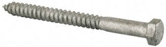 Value Collection - 1/2" Screw, 5-1/2" Length Under Head, Steel, Hex Head Lag Screw - Hot Dipped Galvanized, Grade 2 - Apex Tool & Supply