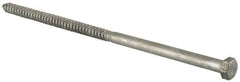 Value Collection - 1/2" Screw, 12" Length Under Head, Steel, Hex Head Lag Screw - Hot Dipped Galvanized, Grade 2 - Apex Tool & Supply