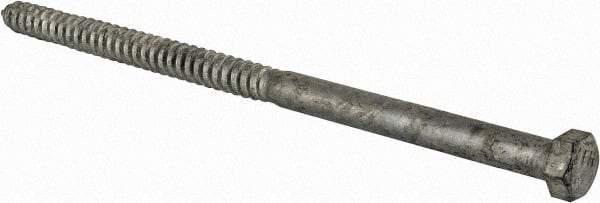 Value Collection - 5/8" Screw, 12" Length Under Head, Steel, Hex Head Lag Screw - Hot Dipped Galvanized, Grade 2 - Apex Tool & Supply