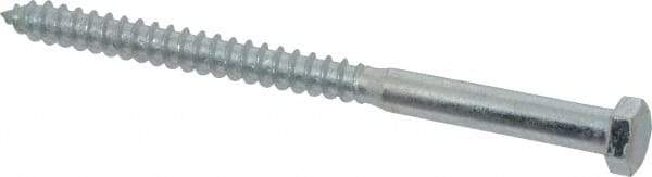 Value Collection - 3/8" Screw, 5-1/2" Length Under Head, Steel, Hex Head Lag Screw - Zinc Plated, Grade 2 - Apex Tool & Supply