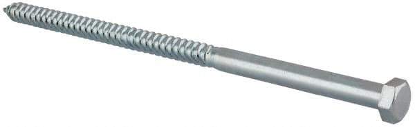 Value Collection - 1/2" Screw, 10" Length Under Head, Steel, Hex Head Lag Screw - Zinc Plated, Grade 2 - Apex Tool & Supply