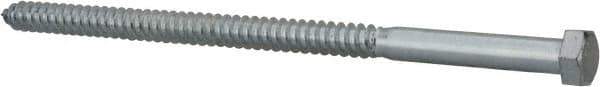 Value Collection - 5/8" Screw, 12" Length Under Head, Steel, Hex Head Lag Screw - Zinc Plated, Grade 2 - Apex Tool & Supply