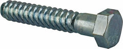 Value Collection - 3/4" Screw, 4-1/2" Length Under Head, Steel, Hex Head Lag Screw - Zinc Plated, Grade 2 - Apex Tool & Supply