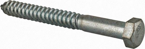 Value Collection - 3/4" Screw, 7" Length Under Head, Steel, Hex Head Lag Screw - Zinc Plated, Grade 2 - Apex Tool & Supply