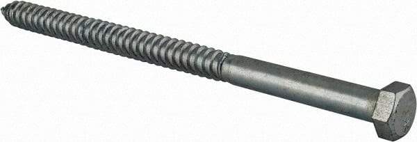 Value Collection - 3/4" Screw, 12" Length Under Head, Steel, Hex Head Lag Screw - Zinc Plated, Grade 2 - Apex Tool & Supply