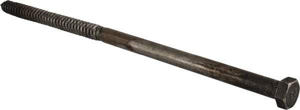 Value Collection - 3/4" Screw, 18" Length Under Head, Steel, Hex Head Lag Screw - Uncoated, Grade 2 - Apex Tool & Supply