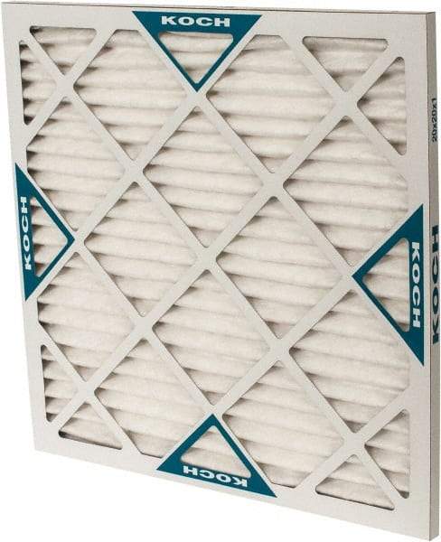 Made in USA - 20" Noml Height x 20" Noml Width x 1" Noml Depth, 80 to 85% Capture Efficiency, Wire-Backed Pleated Air Filter - MERV 13, Synthetic, Integrated Beverage Board Frame, 300 Max FPM, 840 CFM, For Any Unit - Apex Tool & Supply