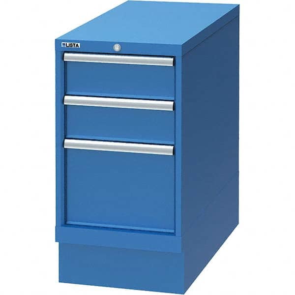 LISTA - 3 Drawer, 66 Compartment Bright Blue Steel Modular Storage Cabinet - Apex Tool & Supply