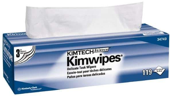 Kimtech - Dry Clean Room/Lab/Critical Task Wipes - Pop-Up, 11-3/4" x 11-3/4" Sheet Size, White - Apex Tool & Supply