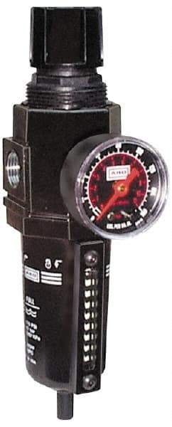 ARO/Ingersoll-Rand - 1/2" NPT Port Standard 1 Piece Filter/Regulator FRL Unit - Metal Bowl, 172 SCFM, 250 Max psi, 1039" High x 2.756" Long, Manual Drain - Apex Tool & Supply