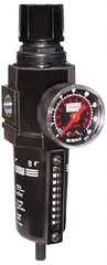 ARO/Ingersoll-Rand - 1/4" NPT Port Compact 1 Piece Filter/Regulator FRL Unit - Metal Bowl, 72 SCFM, 250 Max psi, 916" High, Automatic Drain - Apex Tool & Supply