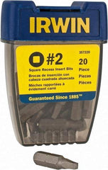 Irwin - 1/4" Drive, #2 Square Recess Screwdriver Bit - 1" OAL - Apex Tool & Supply