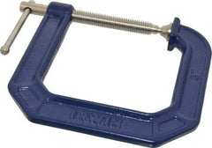 Irwin - Regular-Duty 3" Max Opening, 4-1/2" Throat Depth, Cast Iron Standard C-Clamp - 750 Lb Capacity, 0" Min Opening, Deep Throat - Apex Tool & Supply