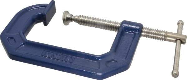 Irwin - Regular-Duty 3" Max Opening, 2-1/4" Throat Depth, Cast Iron Standard C-Clamp - 750 Lb Capacity, 0" Min Opening, Standard Throat Depth - Apex Tool & Supply