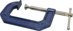 Irwin - Regular-Duty 3" Max Opening, 2-1/4" Throat Depth, Cast Iron Standard C-Clamp - 750 Lb Capacity, 0" Min Opening, Standard Throat Depth - Apex Tool & Supply