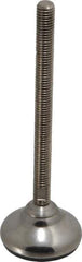 Sunnex - 1/2-13 Bolt Thread, 1.3" High Overall Hygienic Design Stud Mount Leveling Pad & Mount - 1,100 Max Lb Capacity, 2.36" Base Diam, 6" Thread Length - Apex Tool & Supply