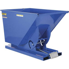 Vestil - 6,000 Lb Load Capacity, 1 1/2 Cu Yd, Steel Self-Dumping Hopper - 43-1/4" Wide x 69" Long x 52" High, Powder Coat Blue - Apex Tool & Supply