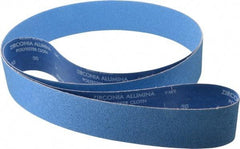 Norton - 3" Wide x 132" OAL, 50 Grit, Zirconia Alumina Abrasive Belt - Zirconia Alumina, Coarse, Coated, Y Weighted Cloth Backing, Series R824 - Apex Tool & Supply