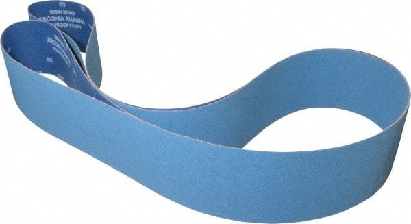 Norton - 4" Wide x 132" OAL, 80 Grit, Zirconia Alumina Abrasive Belt - Zirconia Alumina, Medium, Coated, Y Weighted Cloth Backing, Series R884P - Apex Tool & Supply