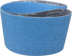 Norton - 6" Wide x 48" OAL, 36 Grit, Zirconia Alumina Abrasive Belt - Zirconia Alumina, Very Coarse, Coated, Y Weighted Cloth Backing, Dry, Series R821 - Apex Tool & Supply