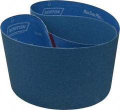 Norton - 6" Wide x 48" OAL, 120 Grit, Zirconia Alumina Abrasive Belt - Zirconia Alumina, Fine, Coated, X Weighted Cloth Backing, Series R823 - Apex Tool & Supply