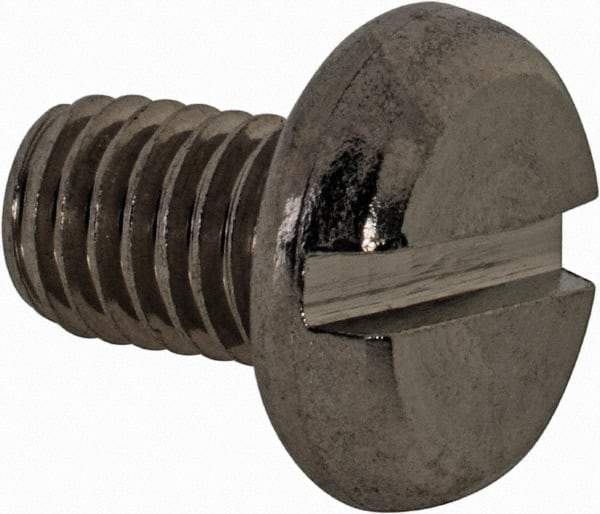 Value Collection - M8x1.25 Metric Coarse, 12mm Length Under Head Slotted Drive Machine Screw - Pan Head, Grade 18-8 & A2 Stainless Steel, Uncoated, Without Washer - Apex Tool & Supply