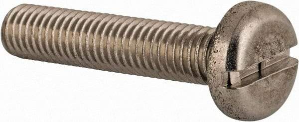Value Collection - M8x1.25 Metric Coarse, 40mm Length Under Head Slotted Drive Machine Screw - Pan Head, Grade 18-8 & A2 Stainless Steel, Uncoated, Without Washer - Apex Tool & Supply