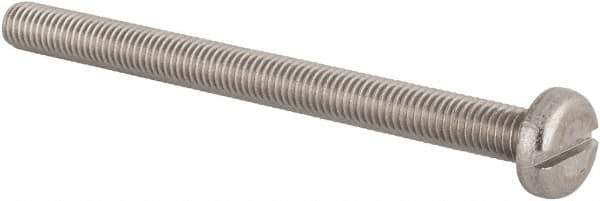 Value Collection - M8x1.25 Metric Coarse, 100mm Length Under Head Slotted Drive Machine Screw - Pan Head, Grade 18-8 & A2 Stainless Steel, Uncoated, Without Washer - Apex Tool & Supply