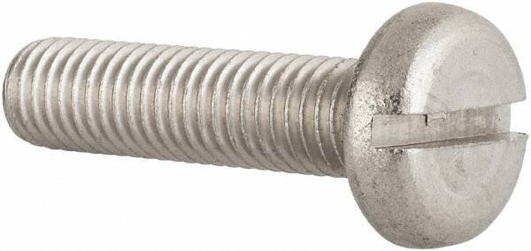 Value Collection - M10x1.50 Metric Coarse, 40mm Length Under Head Slotted Drive Machine Screw - Pan Head, Grade 18-8 & A2 Stainless Steel, Uncoated, Without Washer - Apex Tool & Supply