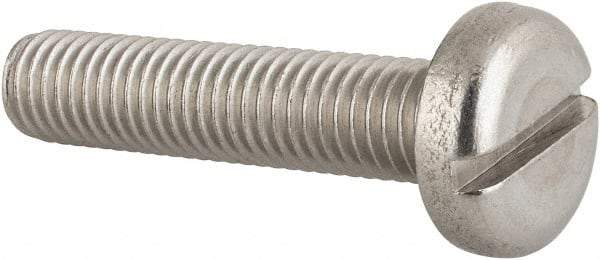 Value Collection - M10x1.50 Metric Coarse, 45mm Length Under Head Slotted Drive Machine Screw - Pan Head, Grade 18-8 & A2 Stainless Steel, Uncoated, Without Washer - Apex Tool & Supply