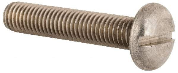 Value Collection - M10x1.50, 50mm Length Under Head Slotted Drive Machine Screw - Pan Head, Grade 18-8 & A2 Stainless Steel, Uncoated, Without Washer - Apex Tool & Supply