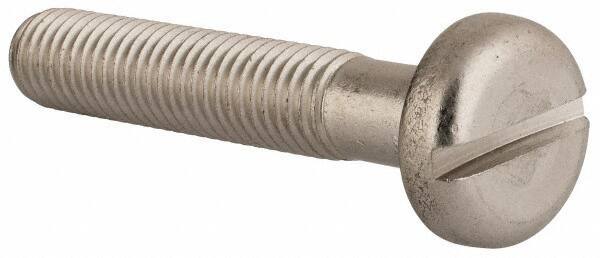 Value Collection - M10x1.50, 55mm Length Under Head Slotted Drive Machine Screw - Pan Head, Grade 18-8 & A2 Stainless Steel, Uncoated, Without Washer - Apex Tool & Supply