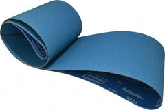 Norton - 8" Wide x 107" OAL, 50 Grit, Zirconia Alumina Abrasive Belt - Zirconia Alumina, Coarse, Coated, Y Weighted Cloth Backing - Apex Tool & Supply