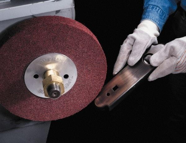 3M - 12" Diam, 4" Face Width, 5" Center Hole, Medium Grade, Aluminum Oxide Deburring Wheel - Convolute, Medium Density 5 Grade, 3,000 RPM - Apex Tool & Supply