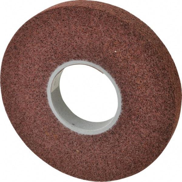 3M - 8" Diam, 1" Face Width, 3" Center Hole, Medium Grade, Aluminum Oxide Deburring Wheel - Convolute, Hard Density 6 Grade, 4,500 RPM - Apex Tool & Supply