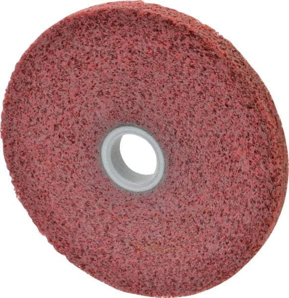3M - 6" Diam, 1/2" Face Width, 1" Center Hole, Coarse Grade, Aluminum Oxide Deburring Wheel - Convolute, Hard Density 6 Grade, 6,000 RPM - Apex Tool & Supply