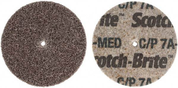 3M - 2" Diam, 1/8" Face Width, 1/8" Center Hole, Medium Grade, Aluminum Oxide Deburring Wheel - Unitized, Hard Density 7 Grade, 22,100 RPM - Apex Tool & Supply