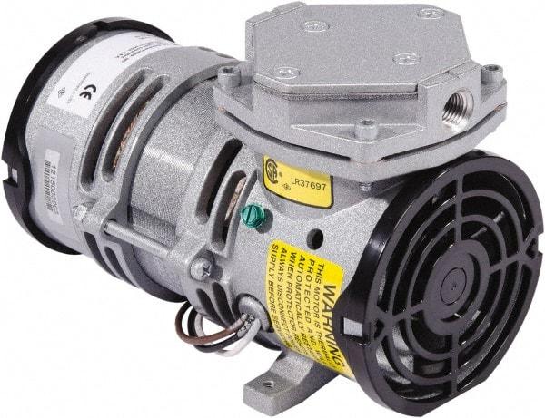 Gast - Diaphragm-Type Vacuum Pumps Horsepower: 1/16 Cubic Feet per Minute: 0.70 - Apex Tool & Supply