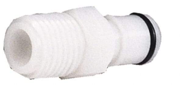 CPC Colder Products - 3/8" Outside Diam, 3/8 NPT, Acetal Push-to-Connect Tube Male Connector - 120 Max psi, White - Apex Tool & Supply