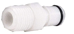 CPC Colder Products - 3/8" Outside Diam, 3/8 NPT, Acetal Push-to-Connect Tube Male Connector - 120 Max psi, White - Apex Tool & Supply