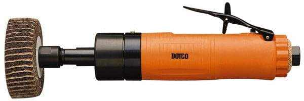 Dotco - 4" Pad Diam, 3,200 RPM, 0.9 hp, Handheld Pneumatic Buffer - 38 CFM, 1/4" Spindle Thread, 1/4" Inlet - Apex Tool & Supply