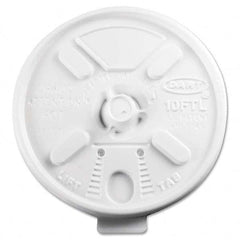 DART - Lift N' Lock Plastic Hot Cup Lids, Fits 10 oz Cups, White, 1000/Carton - Apex Tool & Supply