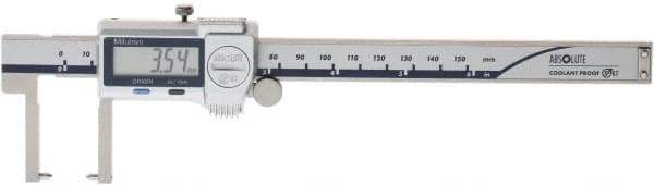 Mitutoyo - 0 to 150mm Range, 0.01mm Resolution, IP67 Electronic Caliper - Stainless Steel with 38mm Stainless Steel Jaws, 0.03mm Accuracy, SPC Output - Apex Tool & Supply