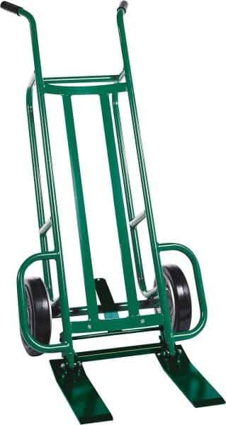 Valley Craft - 1,000 Lb Capacity 48" OAH Hand Truck - Dual Handle, Steel, Pneumatic Wheels - Apex Tool & Supply
