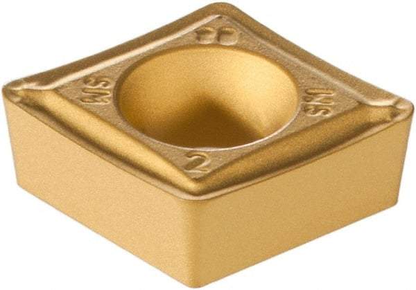Iscar - CCMT3-2 SM Grade IC9150 Carbide Turning Insert - TiCN/Al2O3/TiN Finish, 80° Diamond, 3/8" Inscr Circle, 5/32" Thick, 1/32" Corner Radius - Apex Tool & Supply
