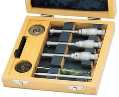 SPI - 6 to 12mm, Carbide, Hole Mechanical Inside Micrometer Set - 0.001mm Graduation, Ratchet Stop Thimble, (2) Setting Rings Included - Apex Tool & Supply