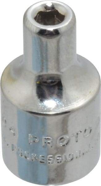 Proto - 1/8", 1/4" Drive, Standard Hand Socket - 6 Points, 7/8" OAL, Chrome Finish - Apex Tool & Supply
